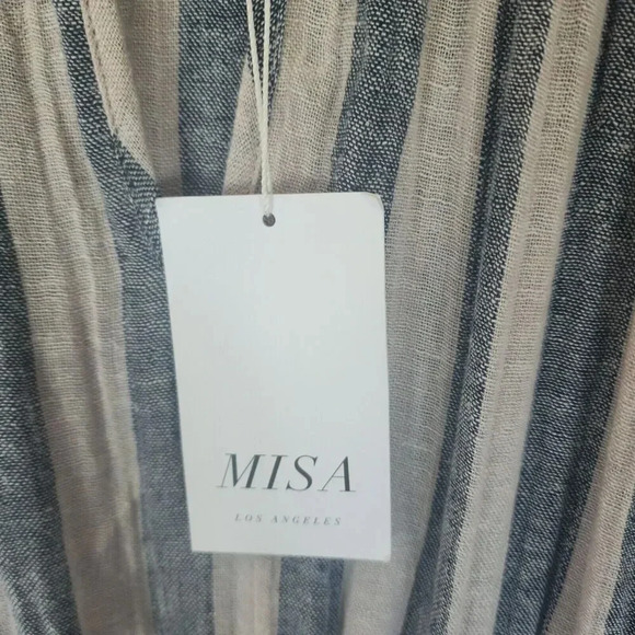 New $350 Misa Los Angeles Dasha Maxi Dress Blue Striped Size XS - Picture 8 of 14